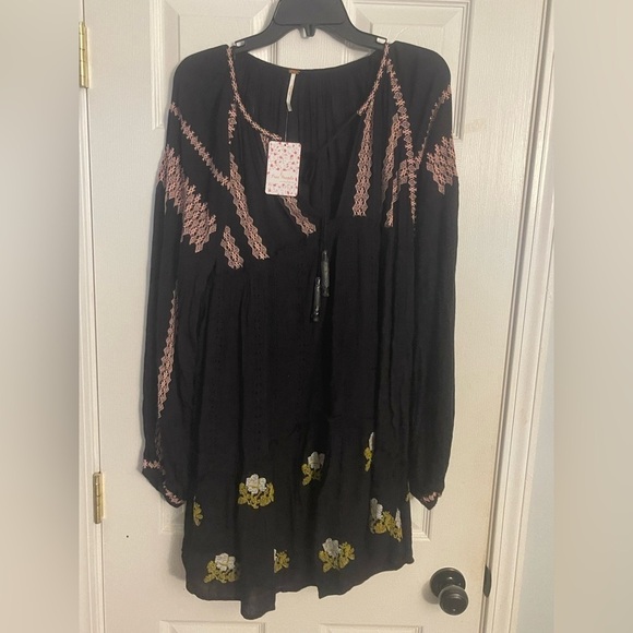 Free People Wild Horses Embroidered Babydoll Mini Dress - Picture 6 of 8